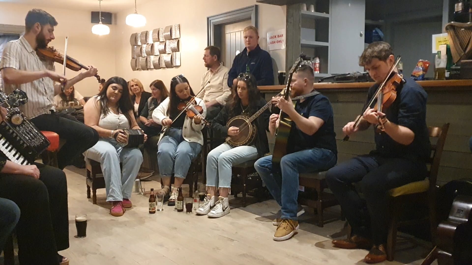 Friday session in The Square Bar. Musicians from Magee joined by Joe Gibson and Jack Houston